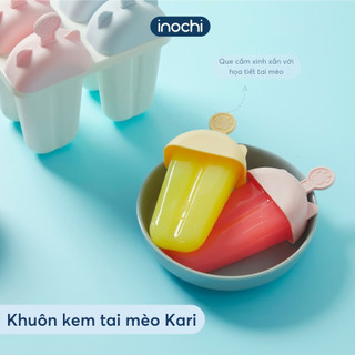 Khuôn làm kem tai thỏ/tai mèo Inochi, nhựa nguyên sinh an toàn an toàn, dễ tách kem ra khỏi vỉ