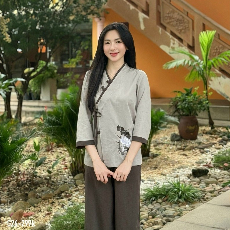 BỘ ĐỒ PHÁP PHỤC PHẬT TỬ NỮ - Quần Áo Lam Đi C…