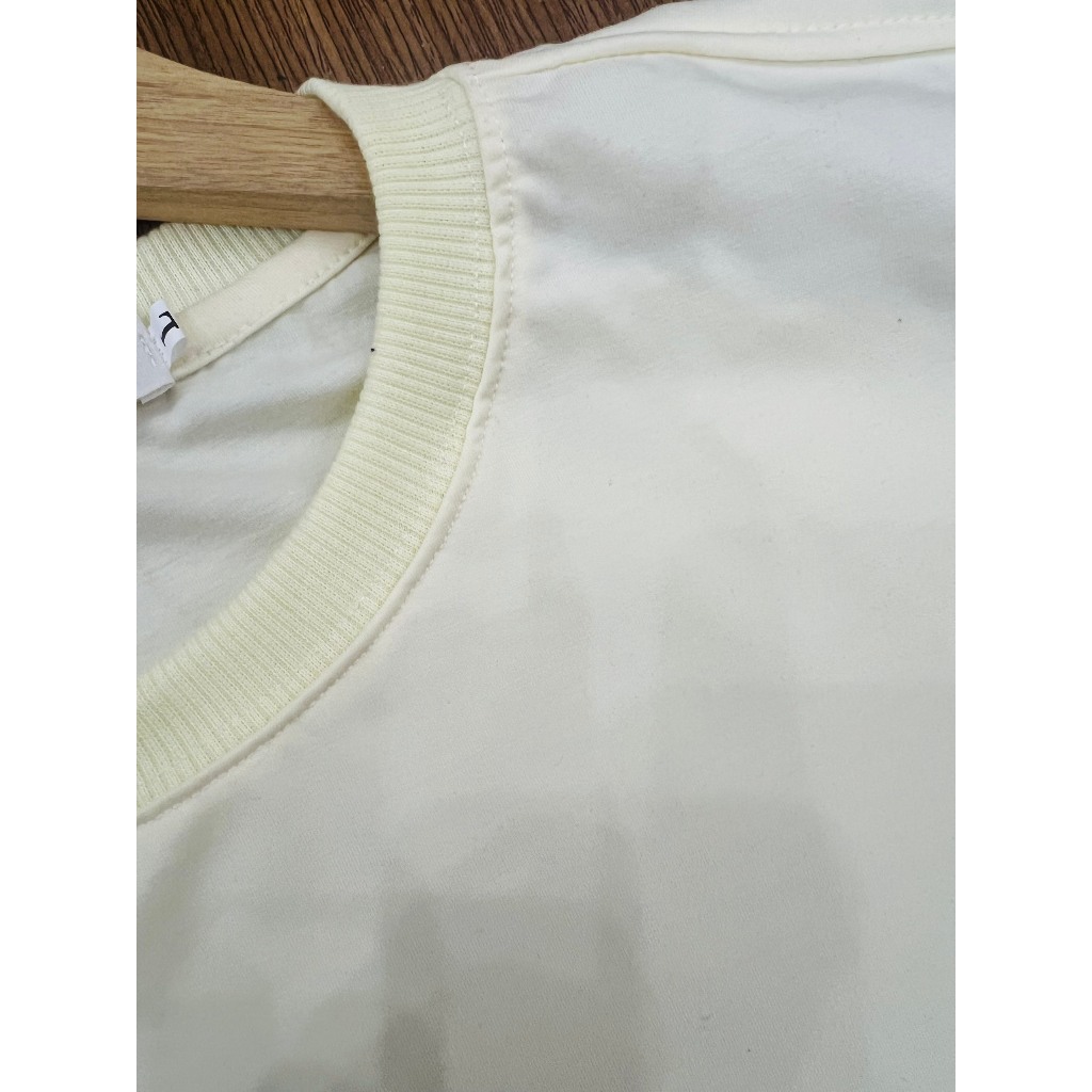 Áo Thun HappyTee - Áo Form Rộng Summer Fan chú Mèo Dễ thương Chất vải cotton 100 cao cấp - Màu Kem Đen