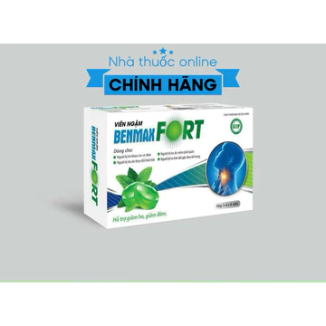 Kẹo ngậm giảm ho đau họng Benmax Fort m hộp 24 viên, viên ngậm nam thảo dược gừng quế giảm ho, đờm cho trẻ em, người lớn