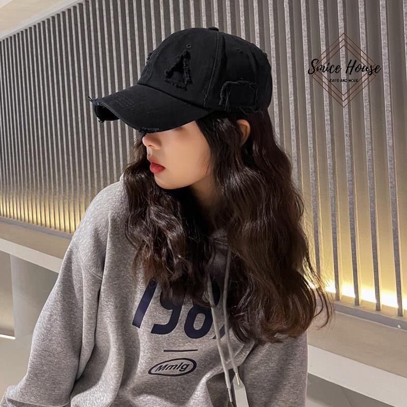 Nón lưỡi trai KaKi Rách nam nữ freesize, full hộp, TRẮNG và ĐEN - XANH ...
