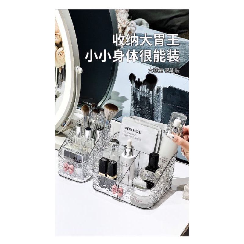 kệ để mỹ phẩm để bàn kèm nơ