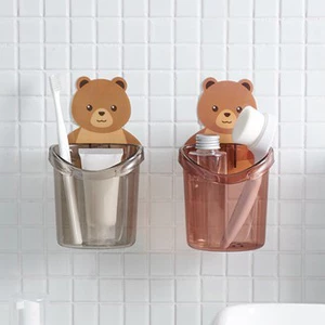 Ly Cốc Dán Tường Hình Gấu Đựng Bàn Chải, Kem Đánh Răng, Đồ Dùng Nhà Tắm