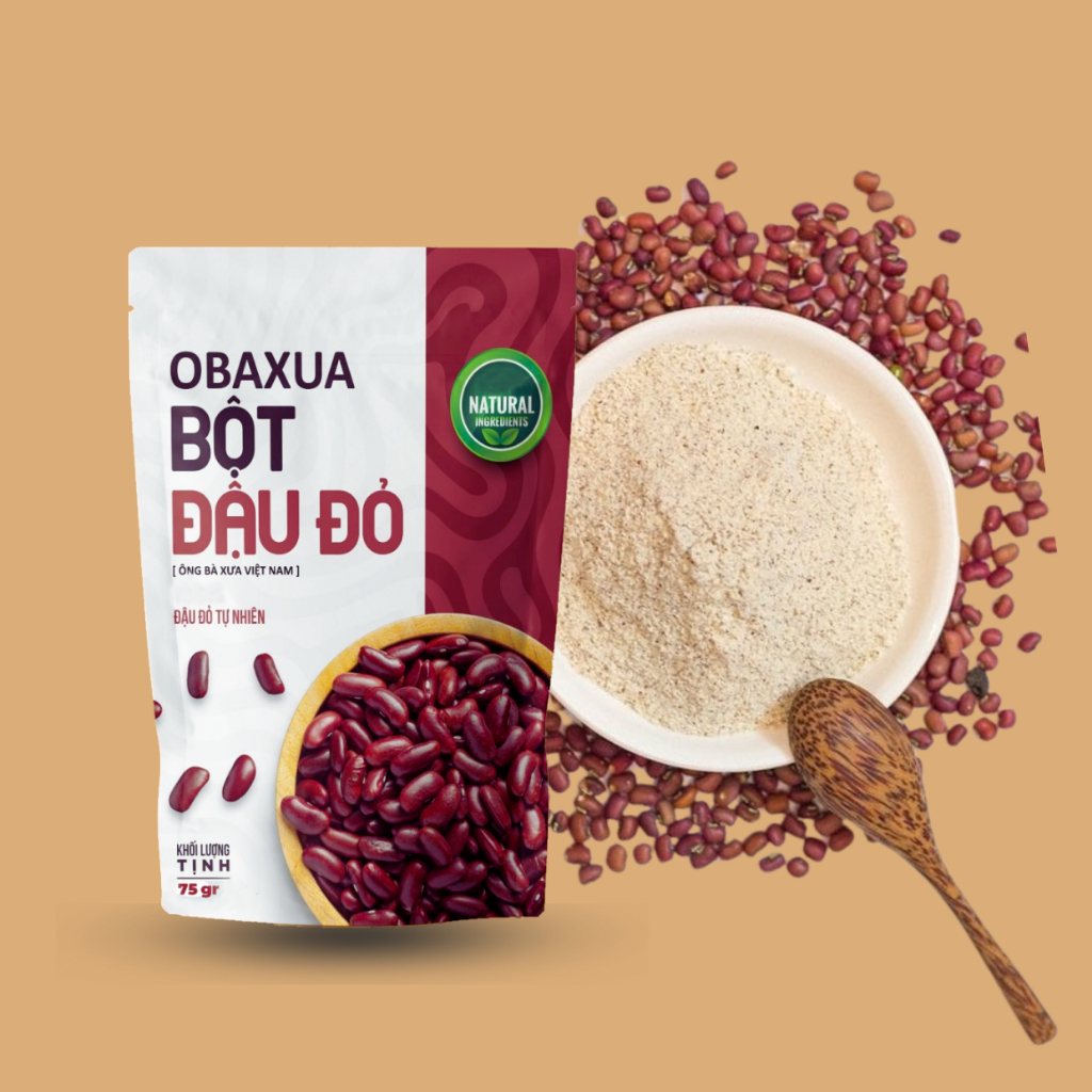 Bột Đậu Đỏ Nguyên Chất OBAXUA cho làn da mềm mại & rạng rỡ túi 75Gr