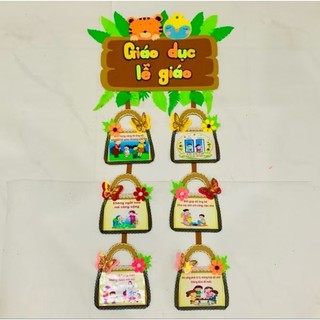 Bộ trang trí giáo dục lễ giáo, tranh góc mầm non