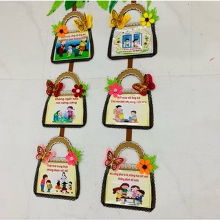 Bộ trang trí giáo dục lễ giáo, tranh góc mầm non