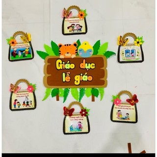 Bộ trang trí giáo dục lễ giáo, tranh góc mầm non