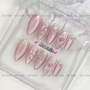 Nail Box Thiết Kế 10 Móng Úp Mắt Mèo Kim Cương Hơ Trái Tim M79 Nhà Mơ Nails