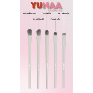 [Y252] Set 5 Cọ Trang Điểm Mắt VEECCI - Kèm Túi Da, Vệ Sinh Tiện Lợi - Bộ cọ trang điểm mắt lông mềm Chuyên Nghiệp