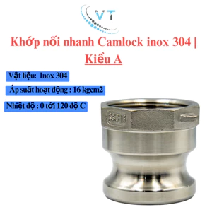 Khớp nối nhanh Camlock INOX 304 Kiểu A DN15 - DN32