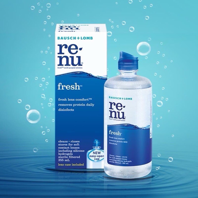 Nước ngâm lens Renu 💥HÀNG CAO CẤP💥 Nước rửa kính áp tròng USA siêu sạch, giữ ẩm dài lâu, chai 60ml