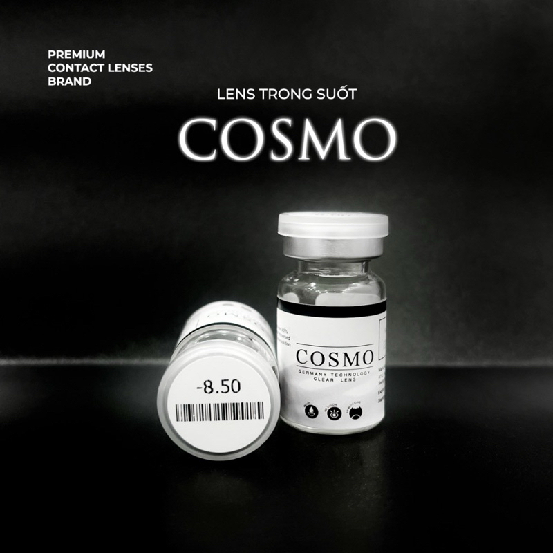 Lens trong suốt cận COSMO 💥HÀNG CAO CẤP💥 Kính áp tròng phù hợp cho mắt nhạy cảm có độ cận từ 0-15 độ