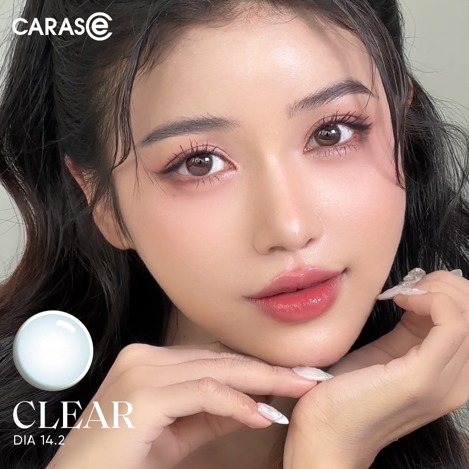 [1 chiếc] Kính áp tròng khoá ẩm 12H 1 Tháng Trong Suốt CARASE, Lens cận CLEAR