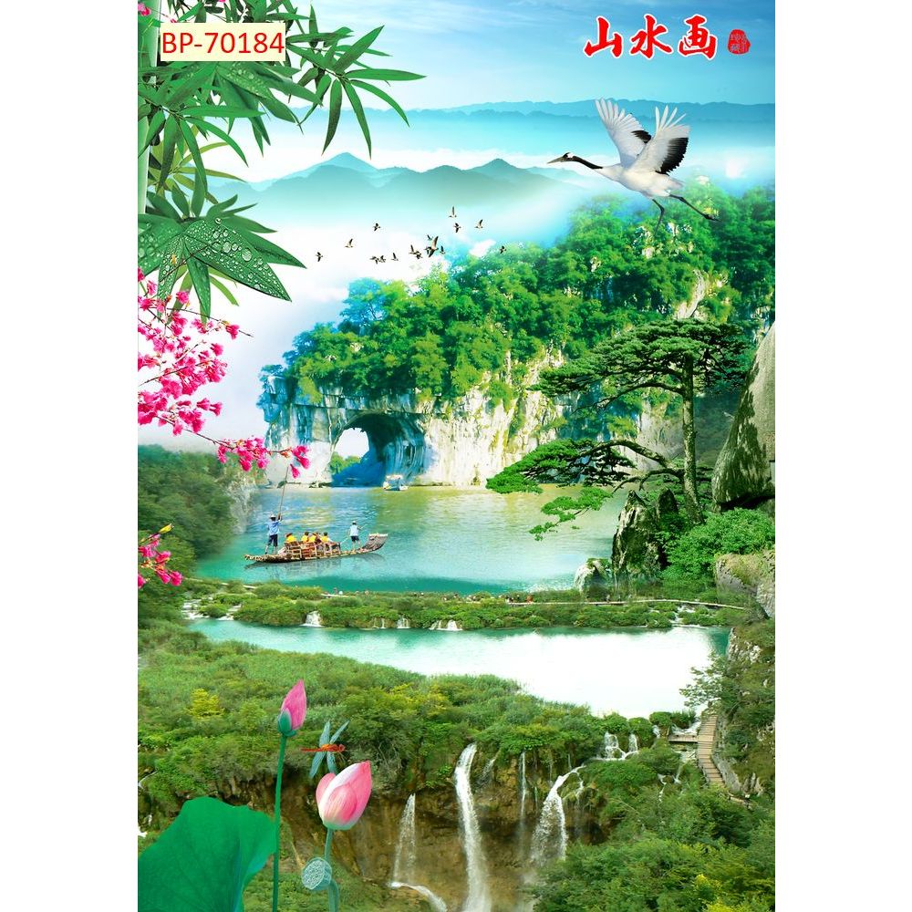 Tranh dán tường 3D cao cấp, Tranh lụa kim sa 3D, Mẫu mã mới đẹp đa dạng....
