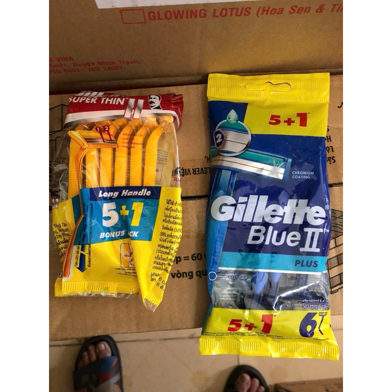 Dao cạo râu Gillette Super Thin II hoặc Blue II plus (gói 6 cây)
