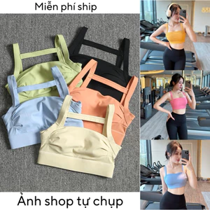 Áo Bra Tập Gym Yoga Earobic chất Lulu Lạnh lưng vuông tôn dáng, sexy quyến rũ, kèm sẵn đệm mút