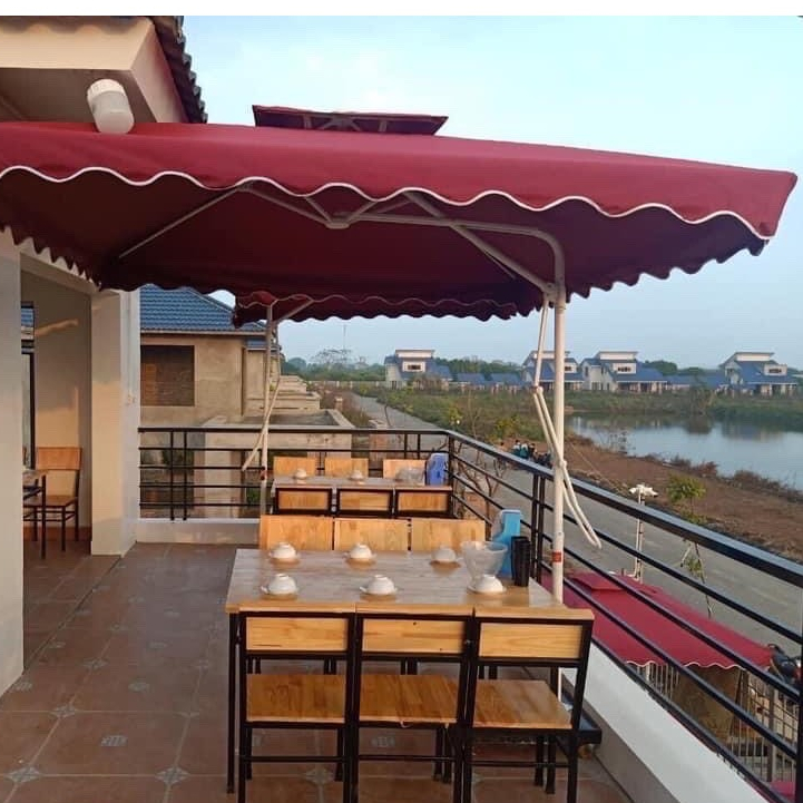 Ô Lệch Tâm 4 Nan 2,5x2,5m Che Ngoài Trời Cao Cấp, Nhập Khẩu Chính Hãng có in Logo thương hiệu bảo hành 6 tháng