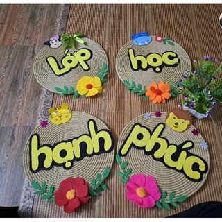 Steam lớp học hạnh phúc trang trí lớp học mầm non, tiểu học (bện dây thừng)