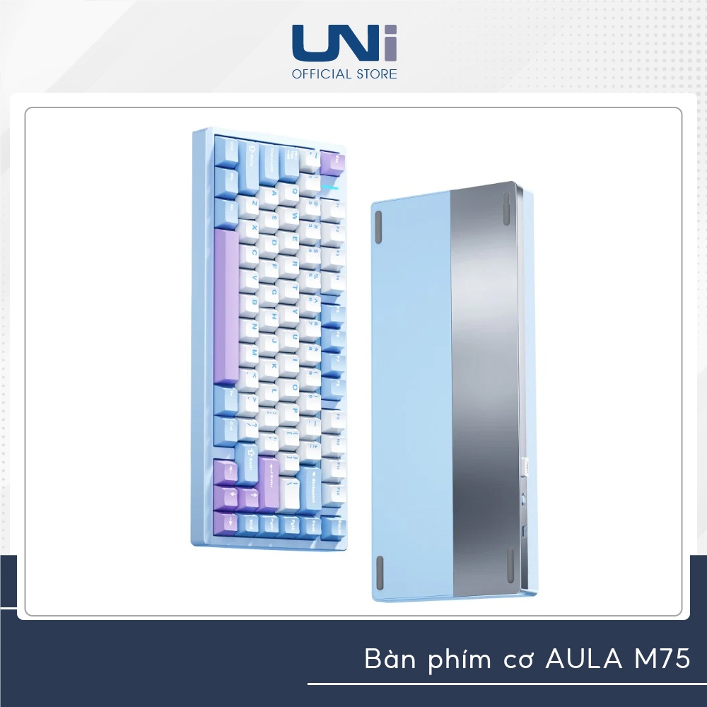 Bàn phím cơ AULA M75 - Case nhôm, có tạ đáy - Kết nối 3 mode - Layout ...