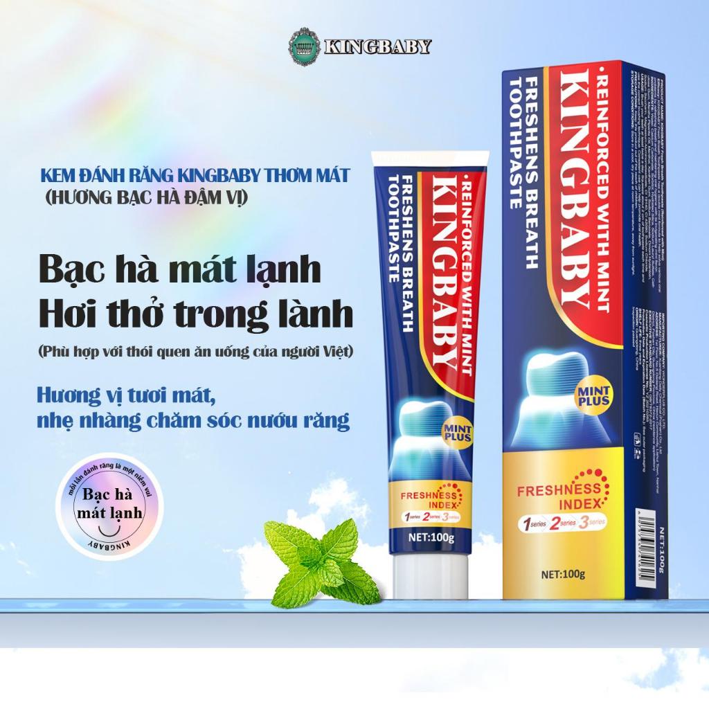 Ảnh [MUA 1 TẶNG 1] Kem Đánh Răng KINGBABY – Hơi Thở Thơm Mát, Trắng Răng – Vị Bạc Hà & Đào Mật Hoa Anh Đào Tuýp 100G 4