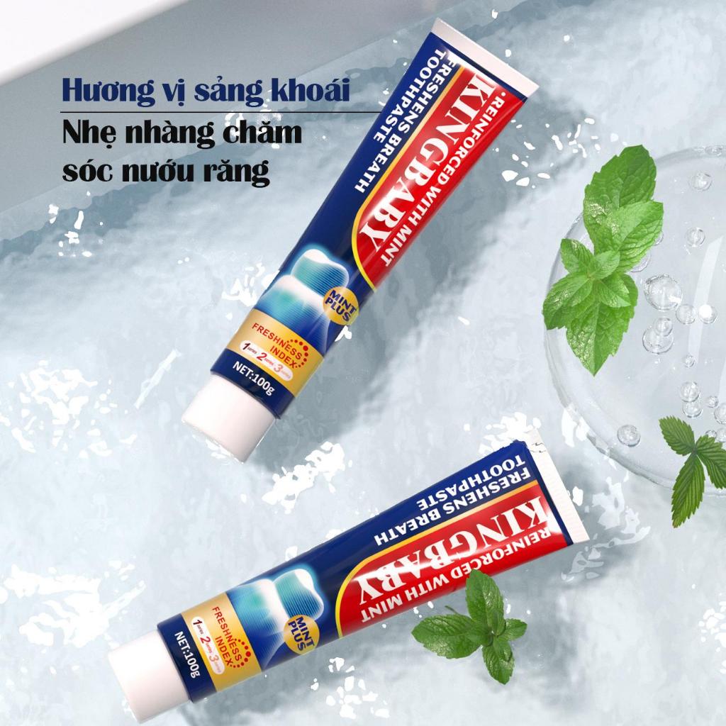 Ảnh [MUA 1 TẶNG 1] Kem Đánh Răng KINGBABY – Hơi Thở Thơm Mát, Trắng Răng – Vị Bạc Hà & Đào Mật Hoa Anh Đào Tuýp 100G 1