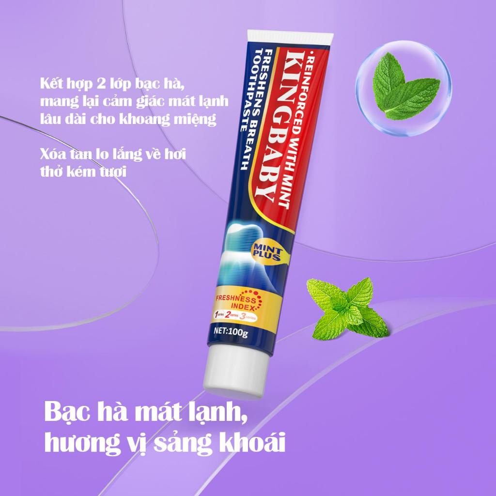 Ảnh Kem Đánh Răng KINGBABY – Hơi Thở Thơm Mát, Trắng Răng – Vị Bạc Hà & Đào Mật Hoa Anh Đào Tuýp 100G 2