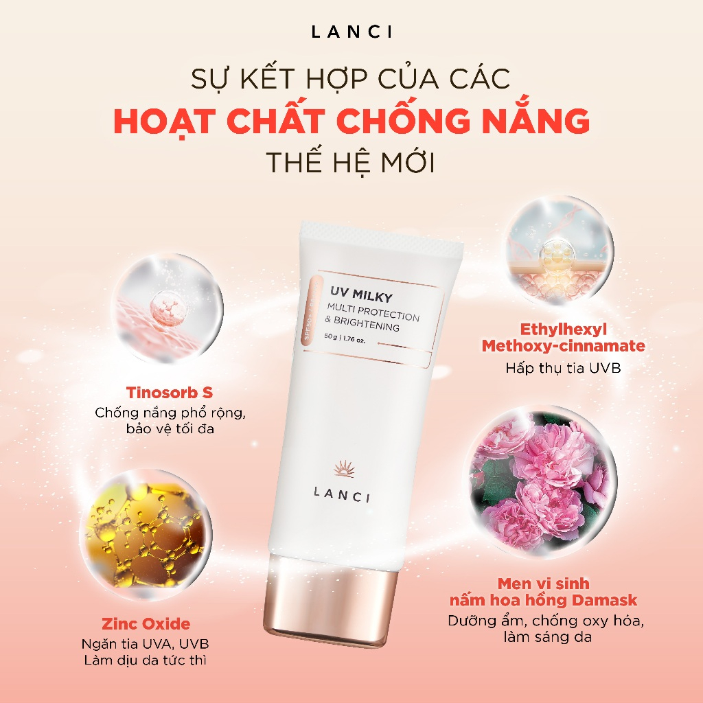 Ảnh Sữa chống nắng dưỡng ẩm LANCI làm sáng da, chống tia UV, không gây bết dính 50g 3