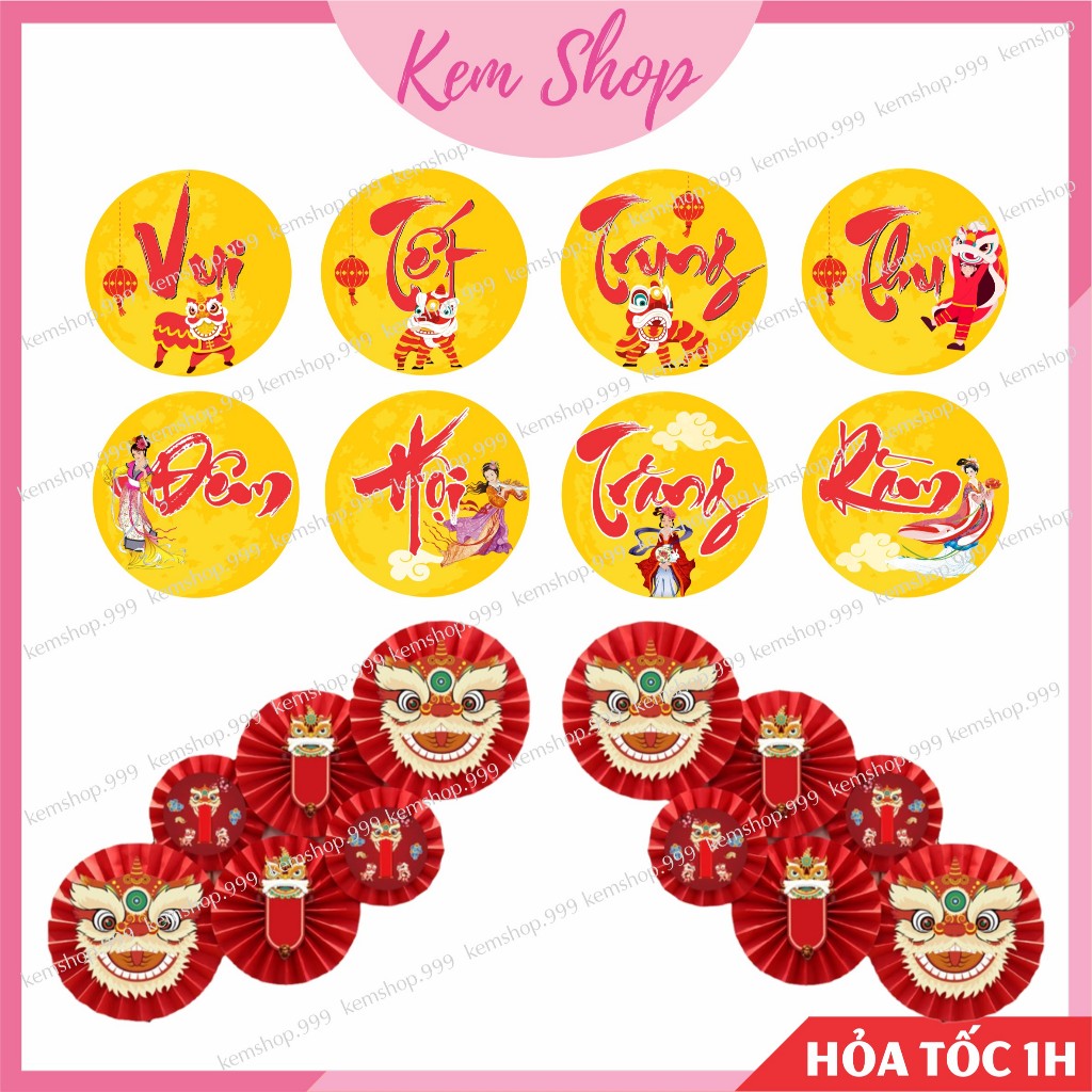 Dây treo mặt lân sư tử, chị hằng nga, dây chữ trang trí tết trung thu, tết nguyên đán - KemShop K349