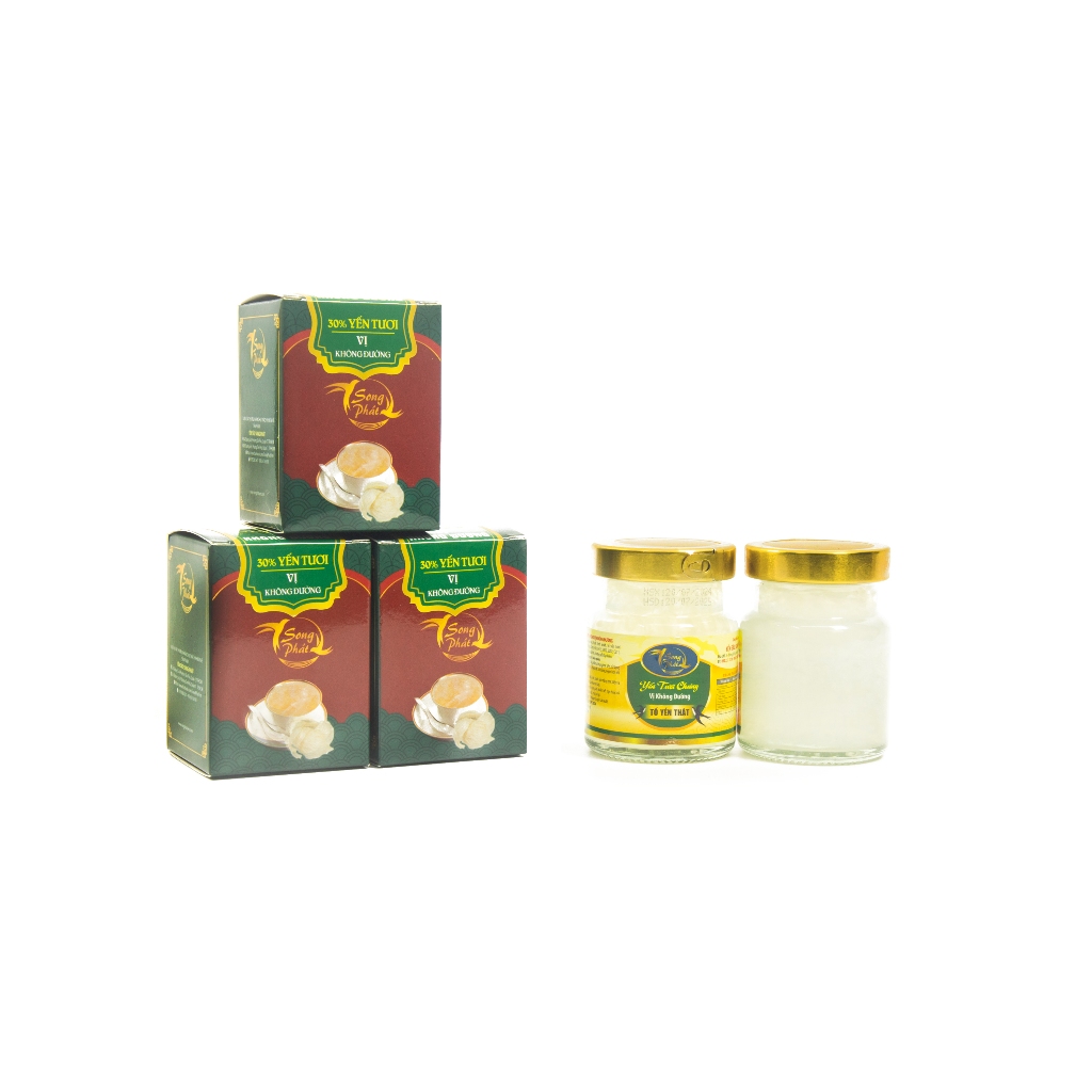 COMBO 6 hũ Tổ yến chưng không đường Song Phát hỗ trợ đề kháng bổ sung dưỡng chất cho người tiểu đường 70ml