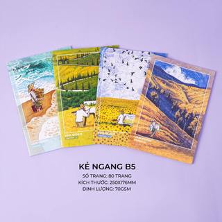 Combo 5/10 Vở Kẻ Ngang Van Gogh 70GSM ClassMate Vở 80/120Trang Vở Học Sinh Cấp2 Kẻ Ngang Dùng Ghi Chép Viết Bài