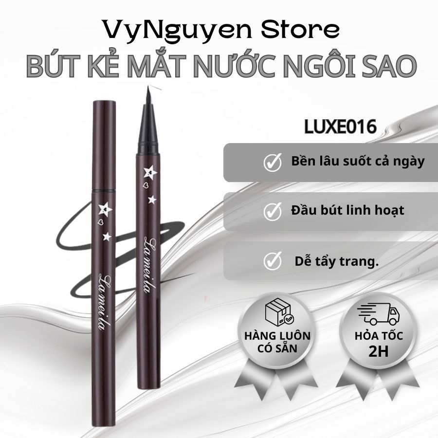 Bút Kẻ Mắt Ngôi Sao LUXE – Màu Đen Sắc Nét, Lâu Trôi và Không Lem, Chính Hãng Lameila – LUXE016
