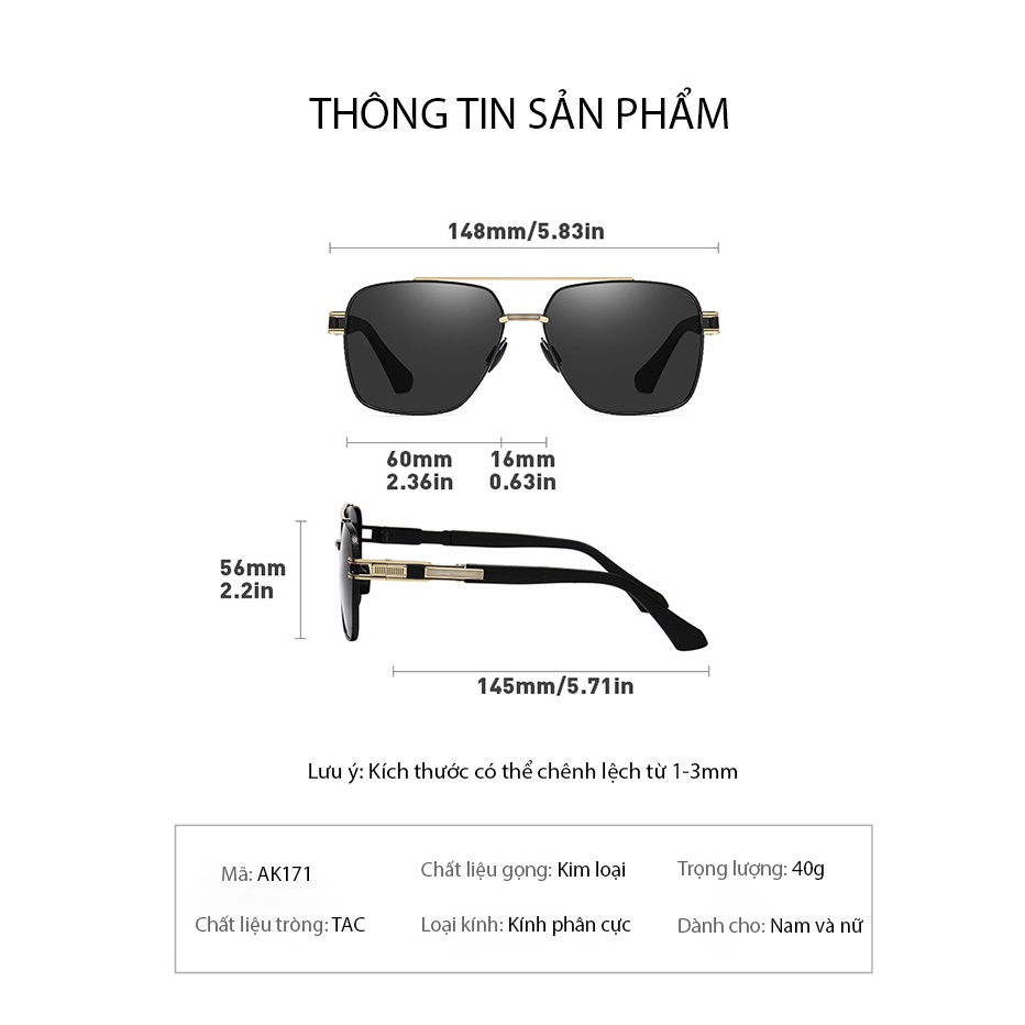 Ảnh Kính Râm Thời Trang Nam Nữ AORON Phân Cực Đổi Màu Chống Lóa Chống Tia Cực Tím UV Kiểu Dáng Thời Trang Nhiều Màu AK171 2
