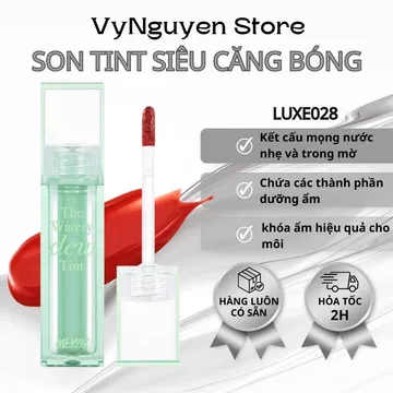 Son Tint Bóng Xanh INEYOO Chất Son Thạch Trong Veo LUXE - Màu Sắc Tươi Tắn, Phong Cách Sành Điệu - LUXE028
