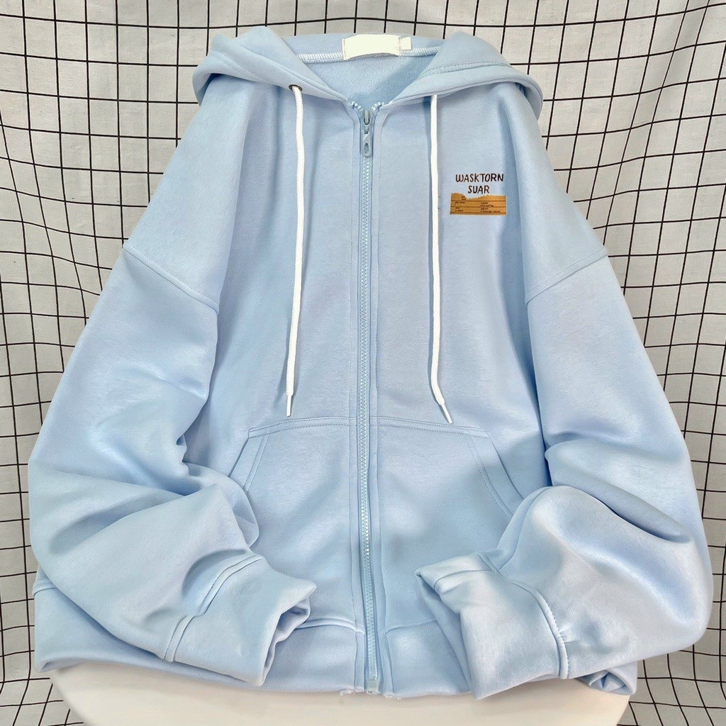 Áo Khoác Có Túi Bên Trong Chữ WASK TORM SUAR Dễ Phối Đồ, Chất Liệu Nỉ Cotton Mềm Mịn Ấm Áp Cho Bé