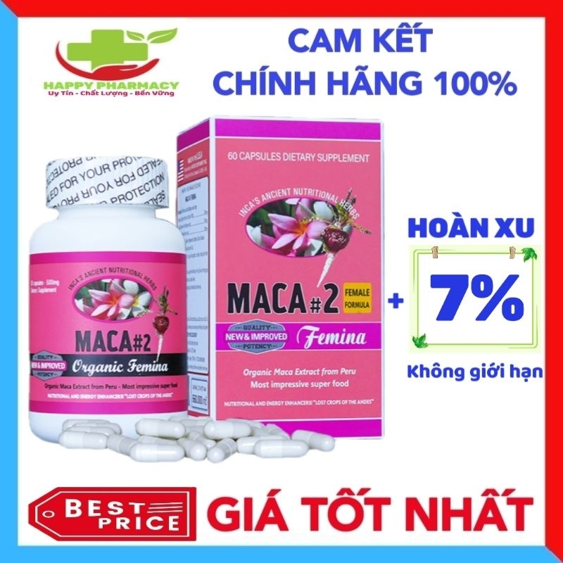 [Hoàn 7% xu] Viên uống tăng cường sinh lý nữ Maca 2 Femina - Bổ sung ...