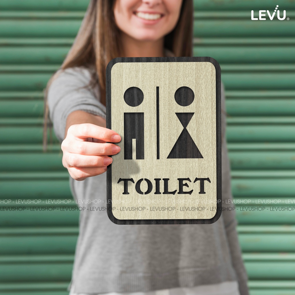 Bảng toilet (phòng vệ sinh) gỗ dán tường bằng keo 2 mặt - Mẫu TL07