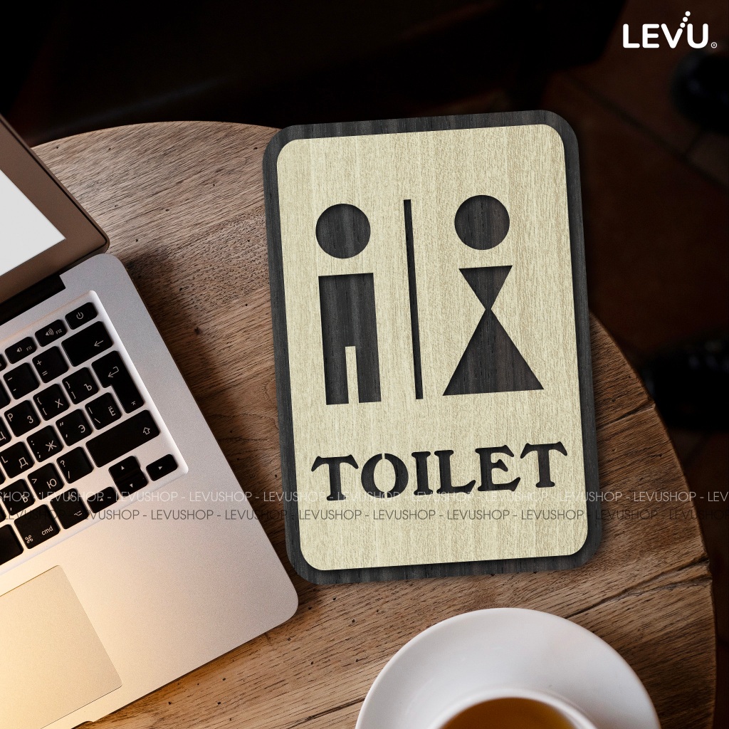 Bảng toilet (phòng vệ sinh) gỗ dán tường bằng keo 2 mặt - Mẫu TL07