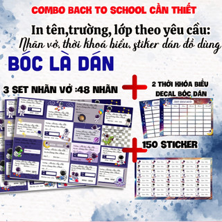 Combo siêu rẻ Nhãn vở sticker Tkb in tên theo yêu cầu cute đẹp nhất 2025