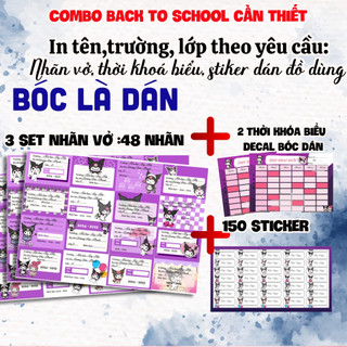Combo siêu rẻ Nhãn vở sticker Tkb in tên theo yêu cầu cute đẹp nhất 2025