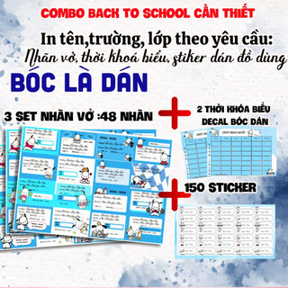 Combo siêu rẻ Nhãn vở sticker Tkb in tên theo yêu cầu cute đẹp nhất 2025