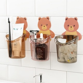 [COMBO 10]Ly Cốc Dán Tường Hình Gấu Nâu Đựng Bàn Chải, Kem Đánh Răng, Đồ Dùng Nhà Tắm
