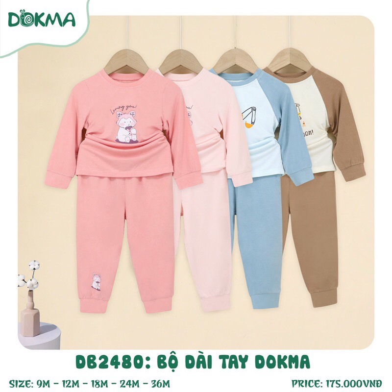 (8-13kg, 6-36M) Bộ Dài Tay Dokma Cho Bé DB2277 DB2456 DB3116 DB3176 DB3170 DB3120
