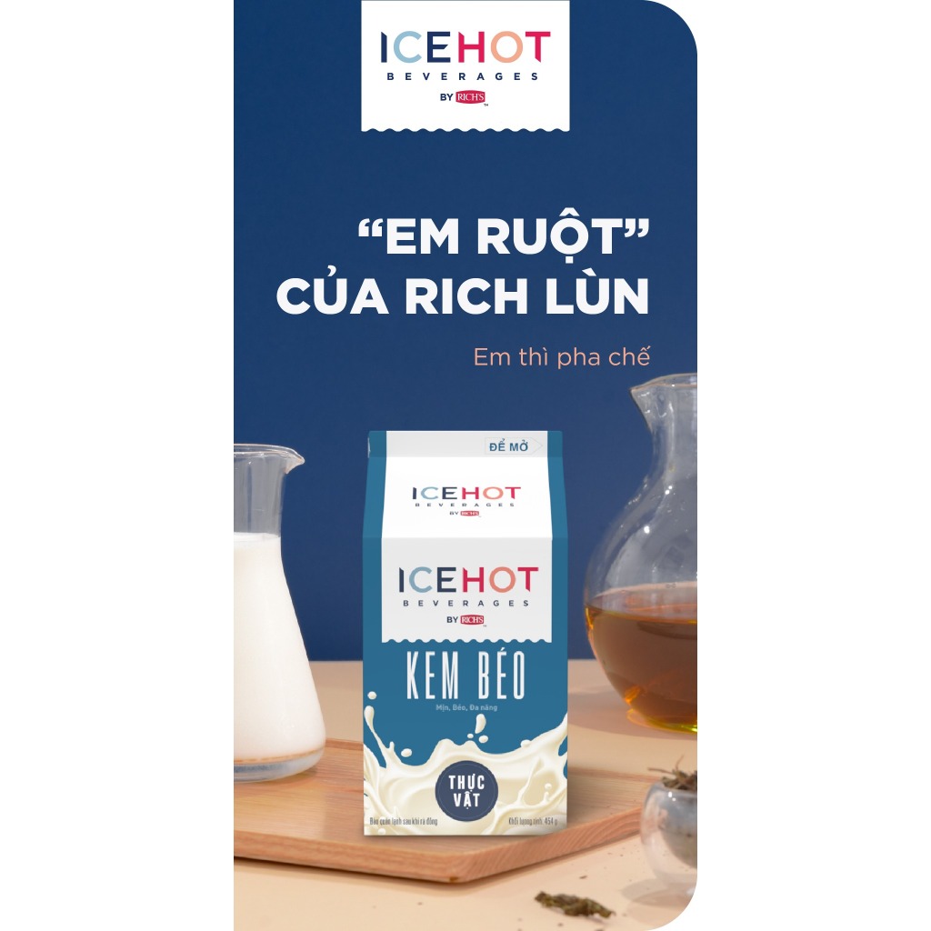 [HỎA TỐC TP.HCM] Kem béo thực vật ICE HOT lùn 454ml dùng pha chế,làm bánh - DL01B