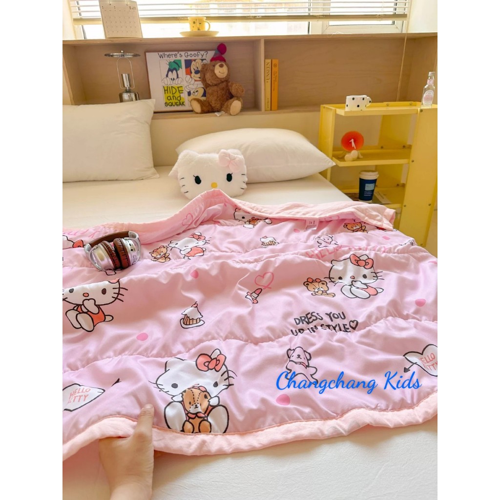 Chăn cotton korumi ciramoll hello kitty dễ thương cho bé 110cmx150cm