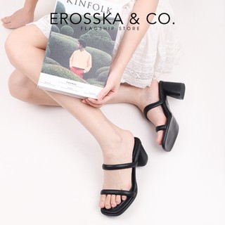 Erosska - Giày cao gót mũi vuông quai ngang kiểu dáng đơn giản cao 7cm màu nude - EM115