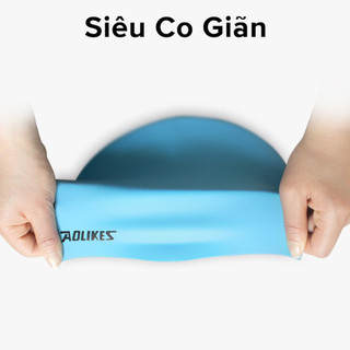 Mũ Bơi, Nón Bơi Aolikes Người Lớn Nam Nữ Che Tai Silicon Chống Nước