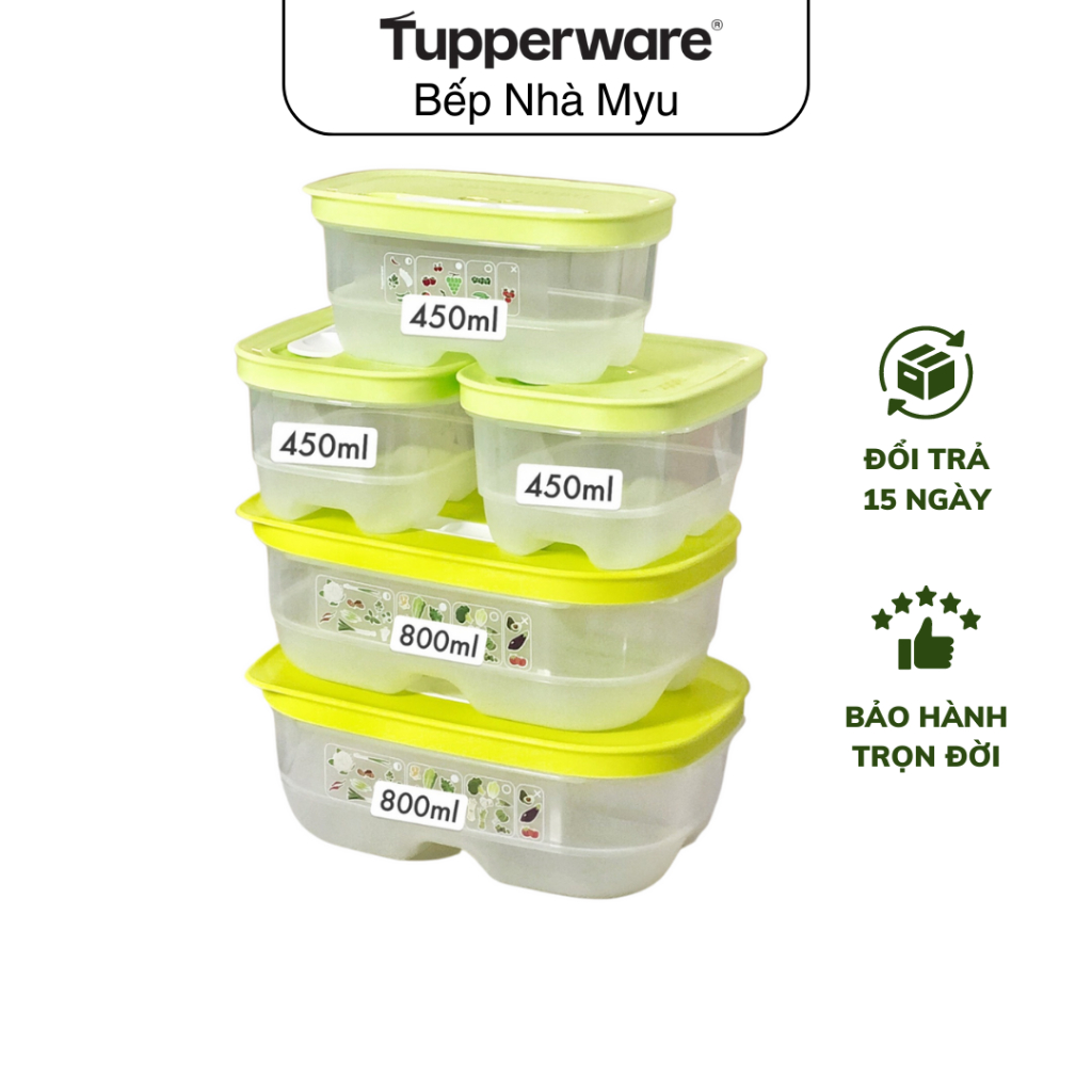Hộp Trữ Mát Tupperware Có Nút Hô Hấp Ventsmart Five Star (5 Hộp) - Thực ...