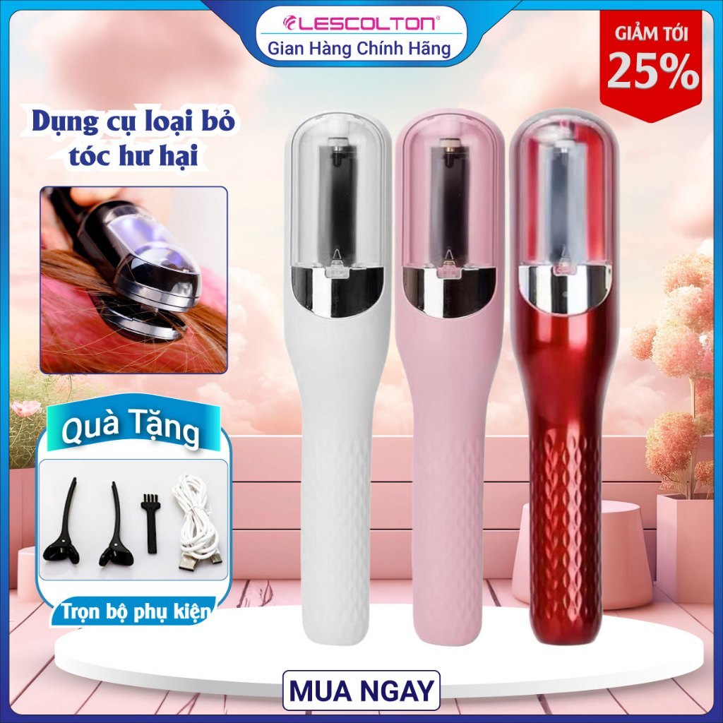 Ảnh Dụng cụ chăm sóc tóc Nữ Lescolton, máy tỉa tóc chẻ ngọn xơ rối hư hại thông mình, nhanh gọn, tiện lợi và dễ sử dụng 1