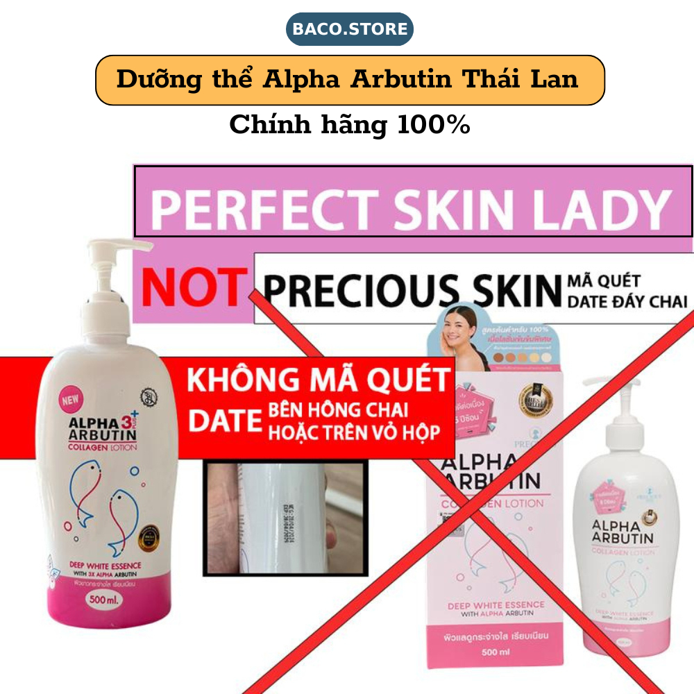 Sữa Dưỡng Thể Trắng Da Alpha Arbutin Collagen Lotion 3+ Plus Thái Lan Dưỡng Trắng Mềm Mại Có Mã QR 500ml