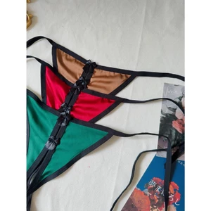 NEW BEST SELLER - QD016 (ảnh thật)- Quần chip cột dây lụa viền đen nơ - quần lót sexy xẻ đáy - KELLY WANG